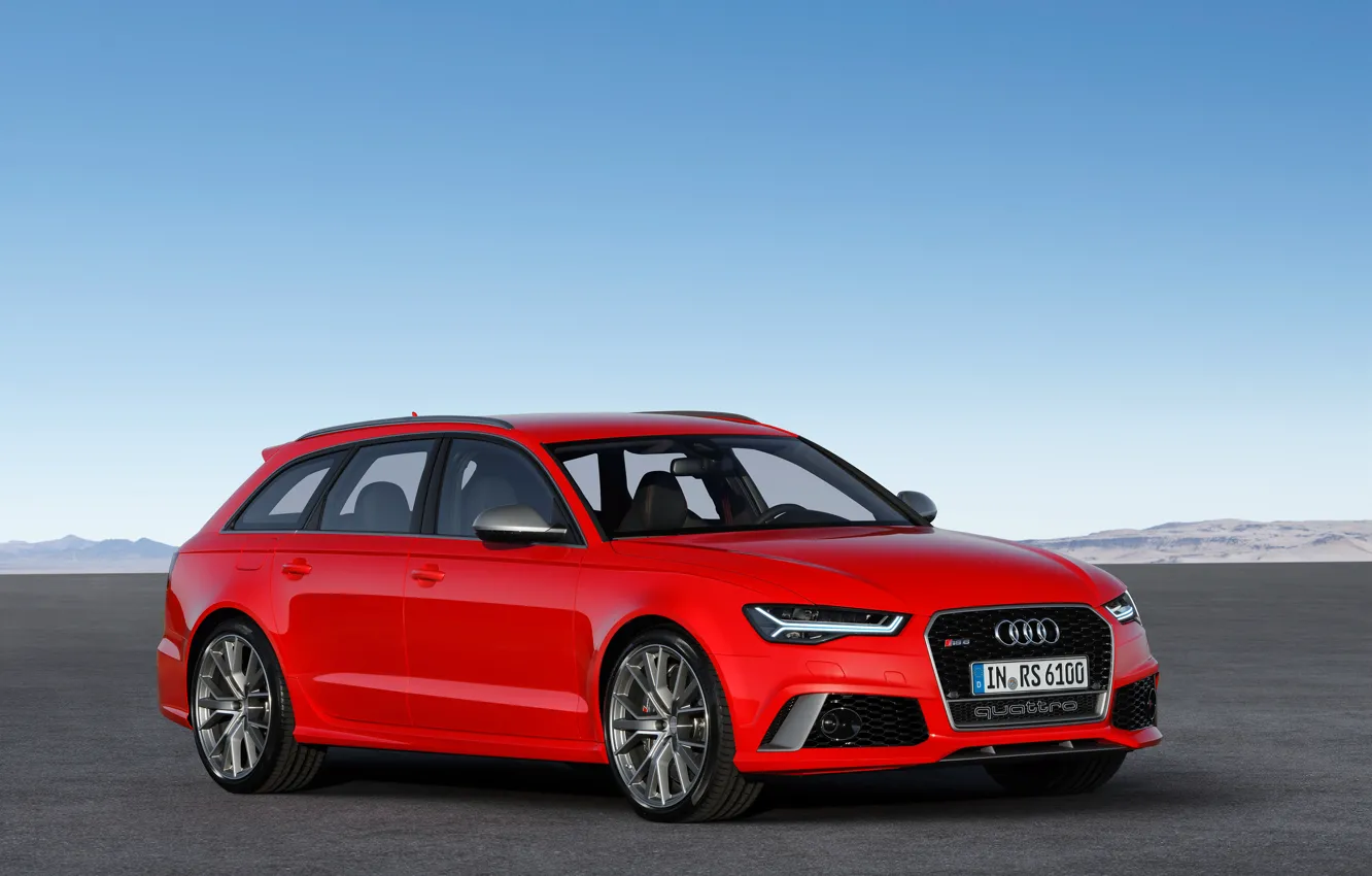 Фото обои красный, Audi, ауди, Red, универсал, Avant, RS 6