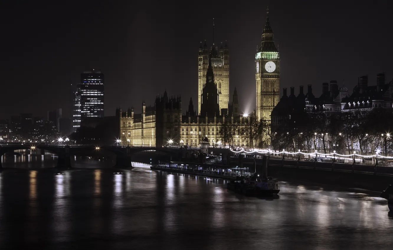 Фото обои ночь, огни, Лондон, Биг-Бен, photographer, парламент, величие, Paulo Ebling