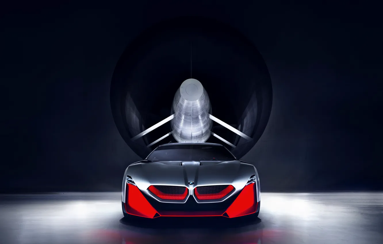 Фото обои фон, купе, BMW, вид спереди, 2019, Vision M NEXT Concept