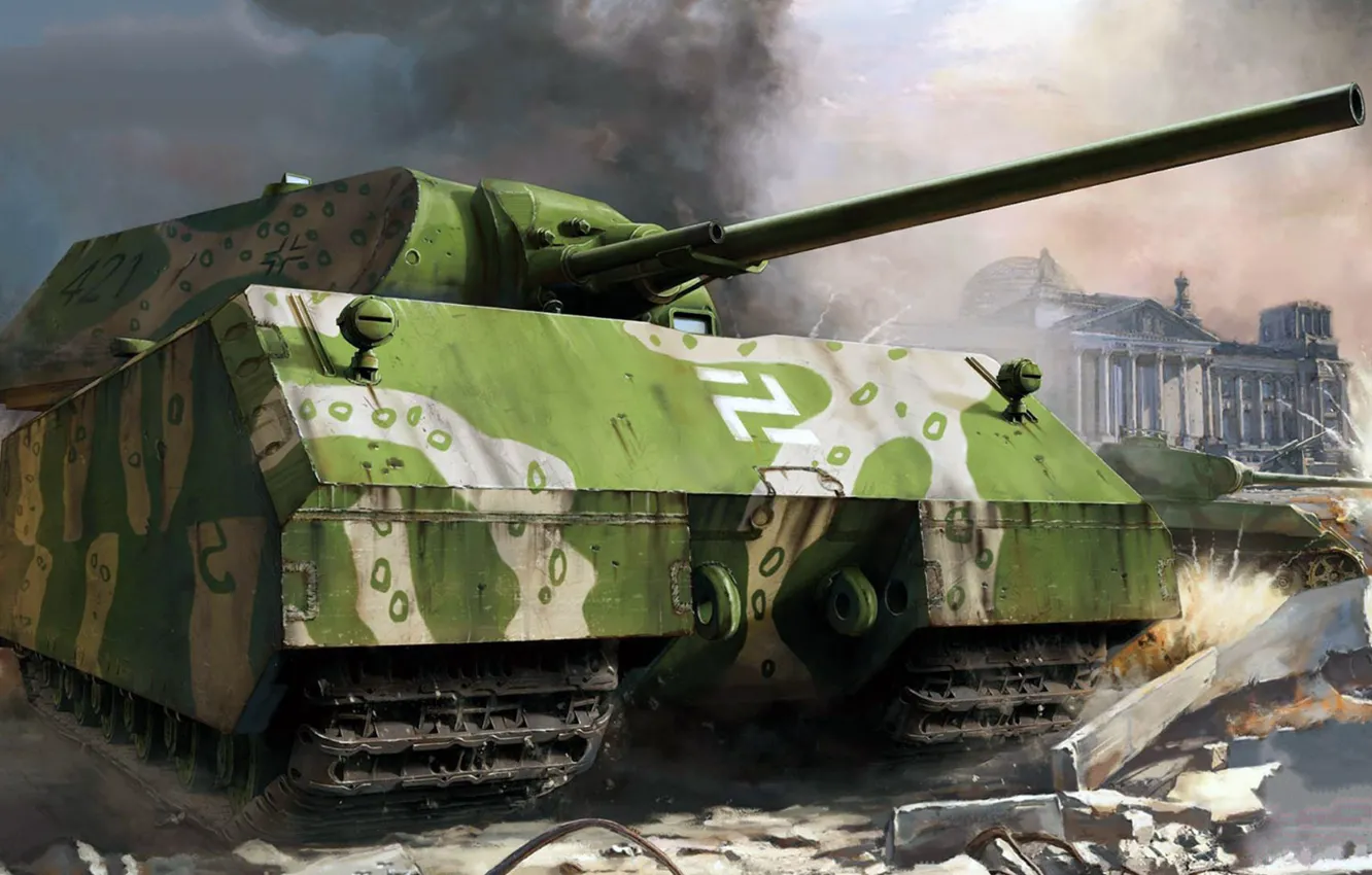 Фото обои Мышь, Маус, Panzerkampfwagen VIII, Porsche Typ 205, Sd.Kfz 205, сверхтяжёлый танк