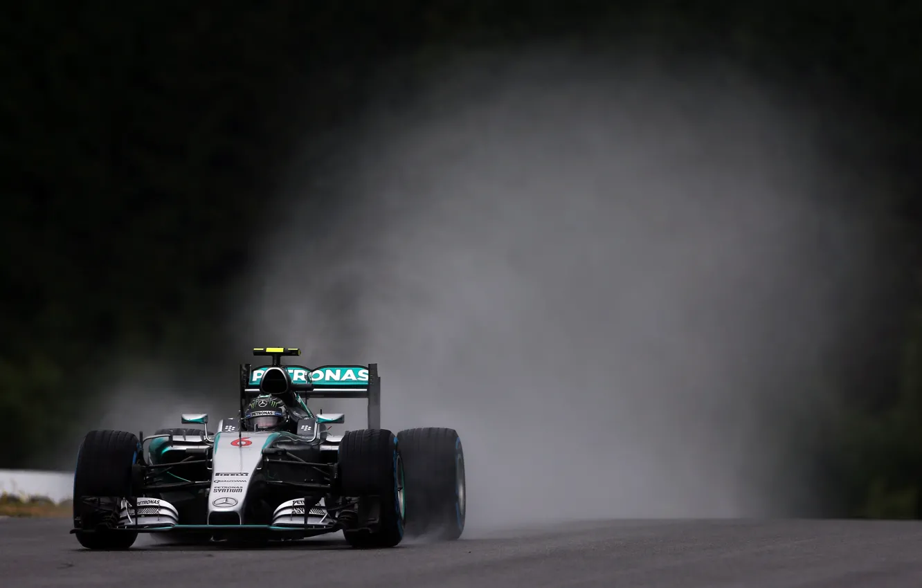 Фото обои Вода, Mercedes, Брызги, Formula 1, AMG, Nico Rosberg, W06