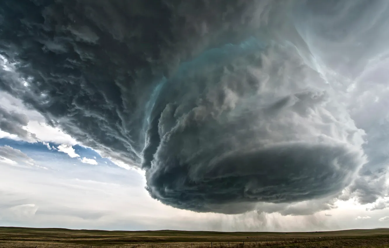 Фото обои поле, шторм, ураган, Wyoming Beauty