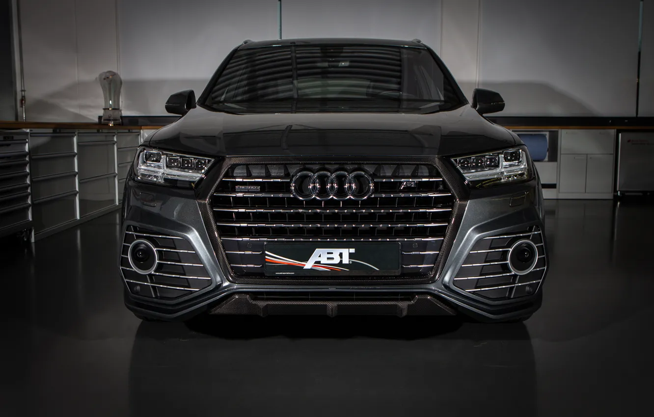 Фото обои морда, Audi, ауди, черный, Black, ABT
