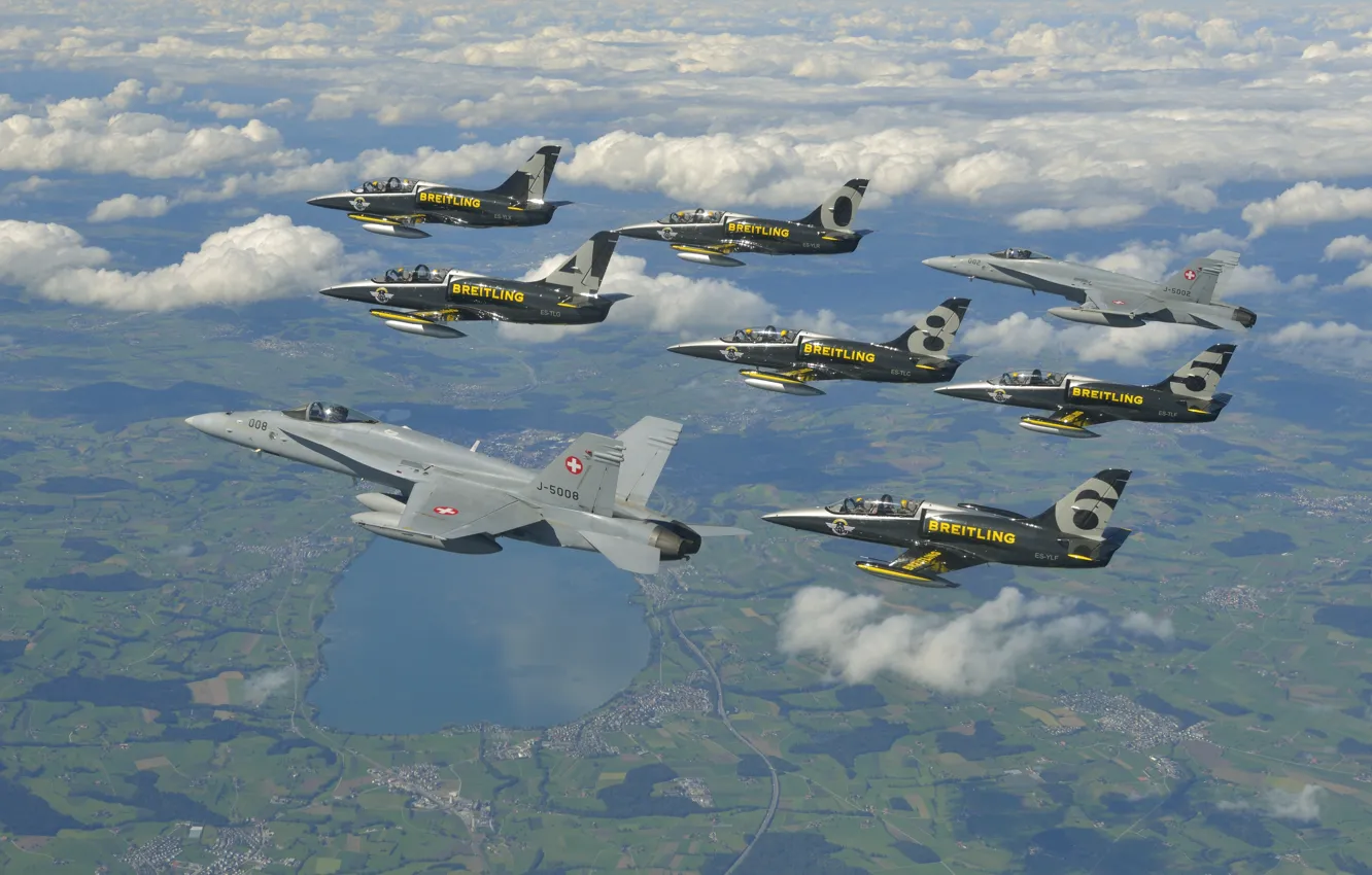 Фото обои самолет, Jet, Breitling, Breitling - Jet Team