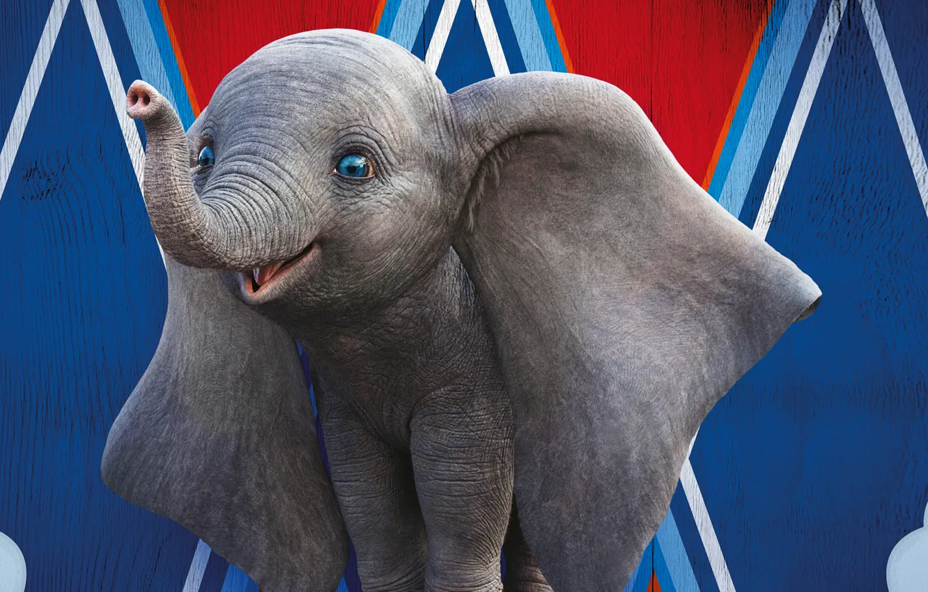 Фото обои глаза, слон, мультфильм, цирк, уши, хобот, слоник, Dumbo