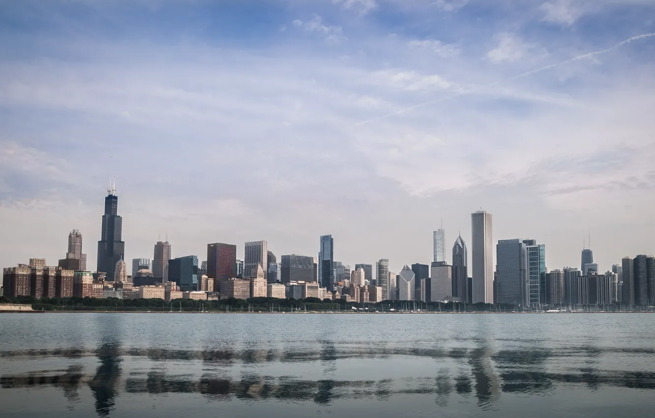 Фото обои city, город, summer, чикаго, Chicago, сша, sky, sea
