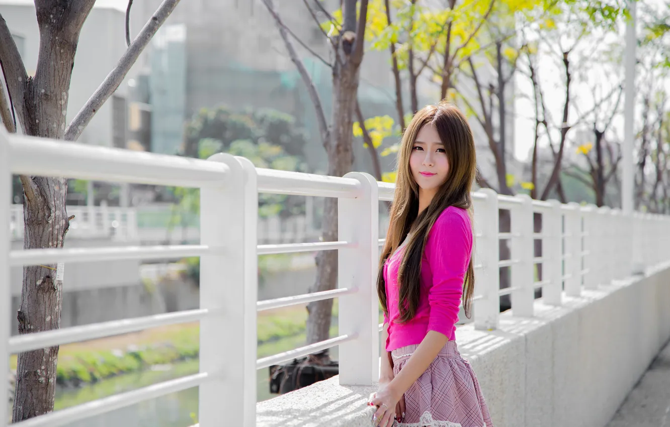 Фото обои лето, взгляд, девушка, лицо, волосы, красавица, азиатка