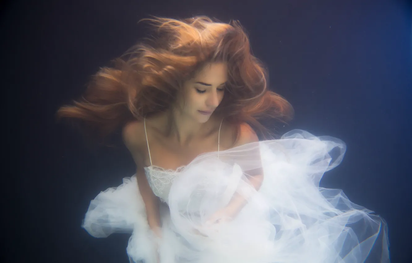 Фото обои вода, девушка, фон