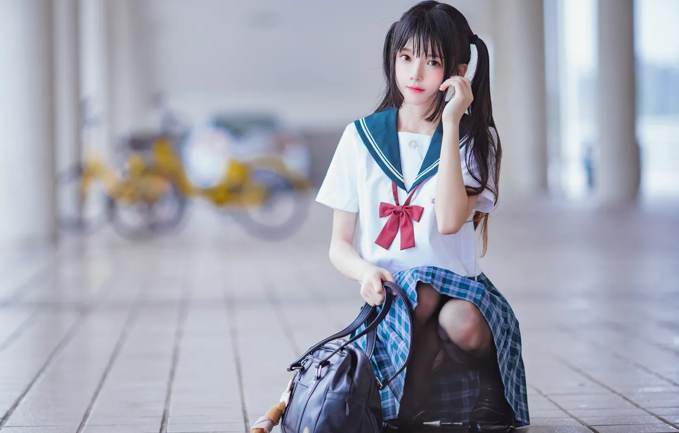 Фото обои asian, asian Girl, Cherry neko
