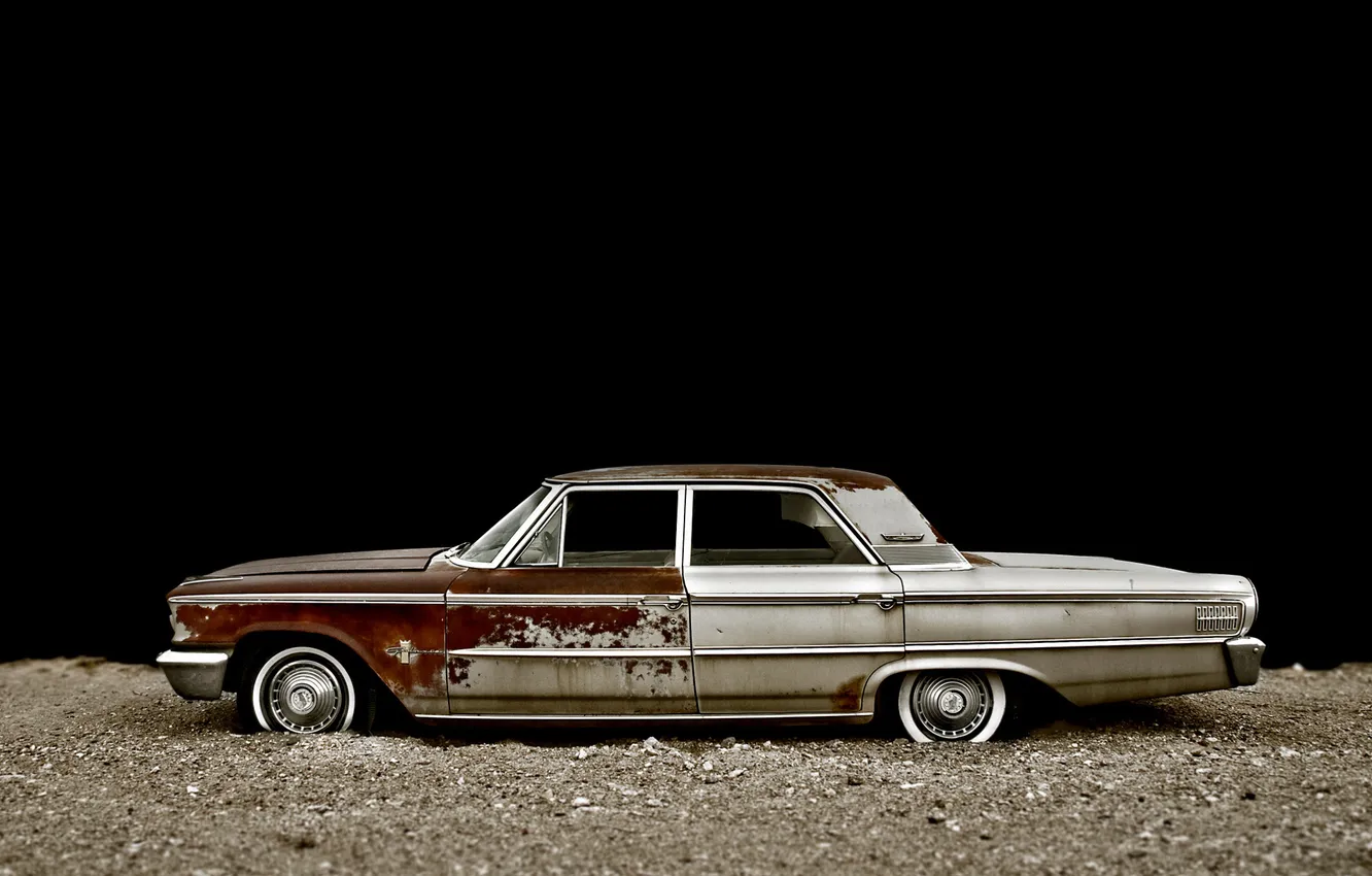 Фото обои тачки, старый, ford, форд, чёрный фон, cars, auto wallpapers, авто обои