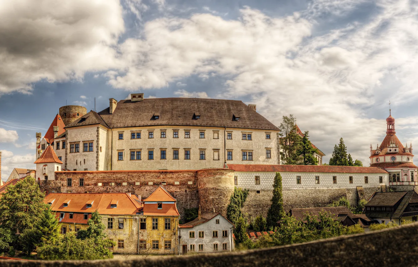 Фото обои деревья, замок, здания