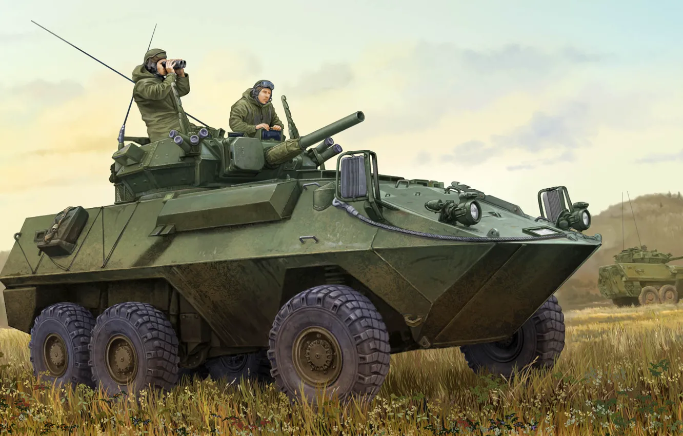 Фото обои tank, Canadian AVGP Husky 6x6 Improved Version, war.art.painting