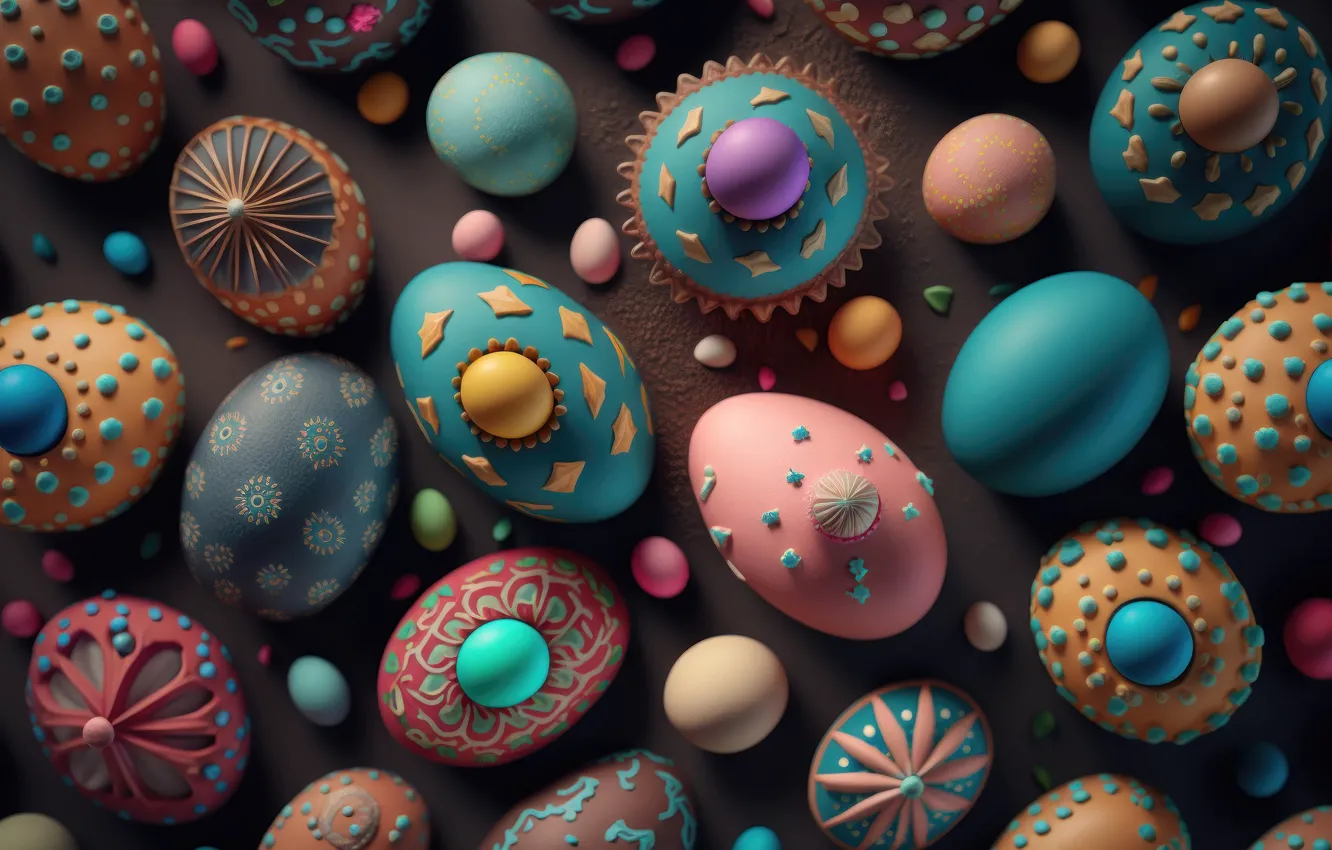 Фото обои яйца, colorful, Пасха, happy, background, Easter, eggs, decoration