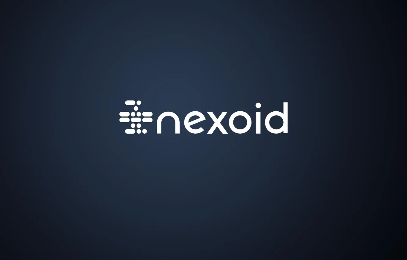 Фото обои dark, logo, white, blue, nexoid