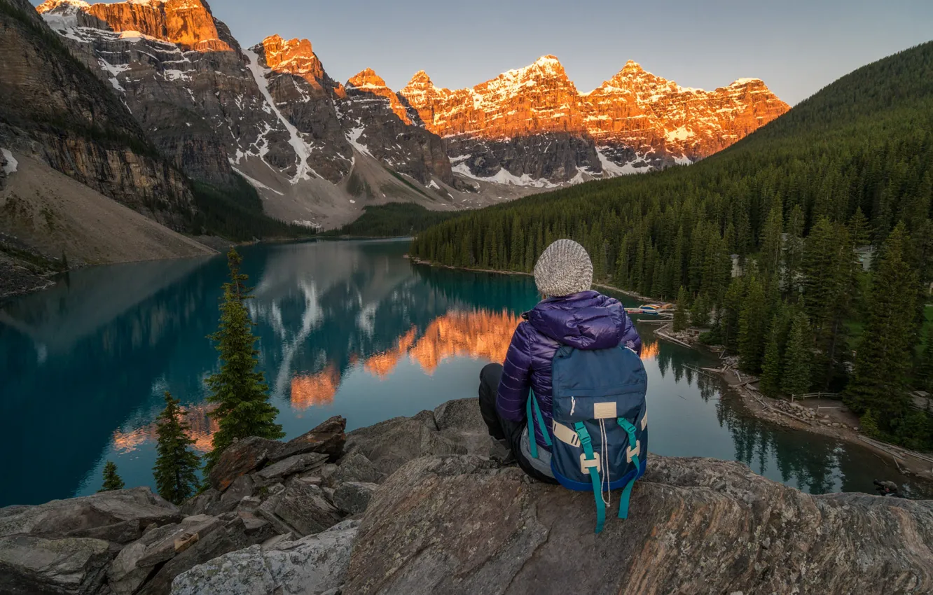 Фото обои пейзаж, горы, природа, озеро, камни, скалы, Канада, Альберта
