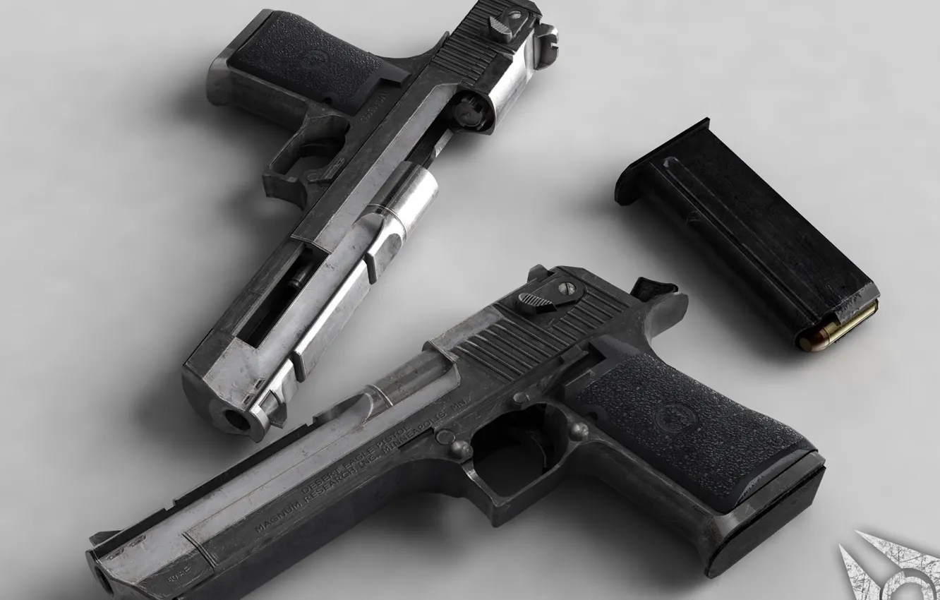 Фото обои пистолеты, два, обойма, дигл