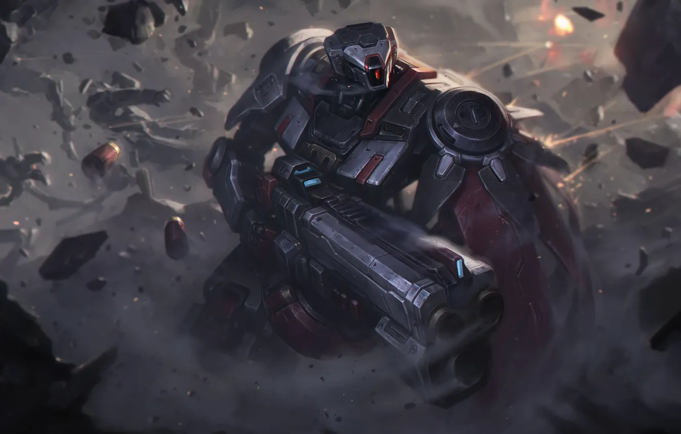 Фото обои Gun, League of Legends, Skin, LOL, Game Art, Bo Chen, by Bo Chen, Praetorian Graves …