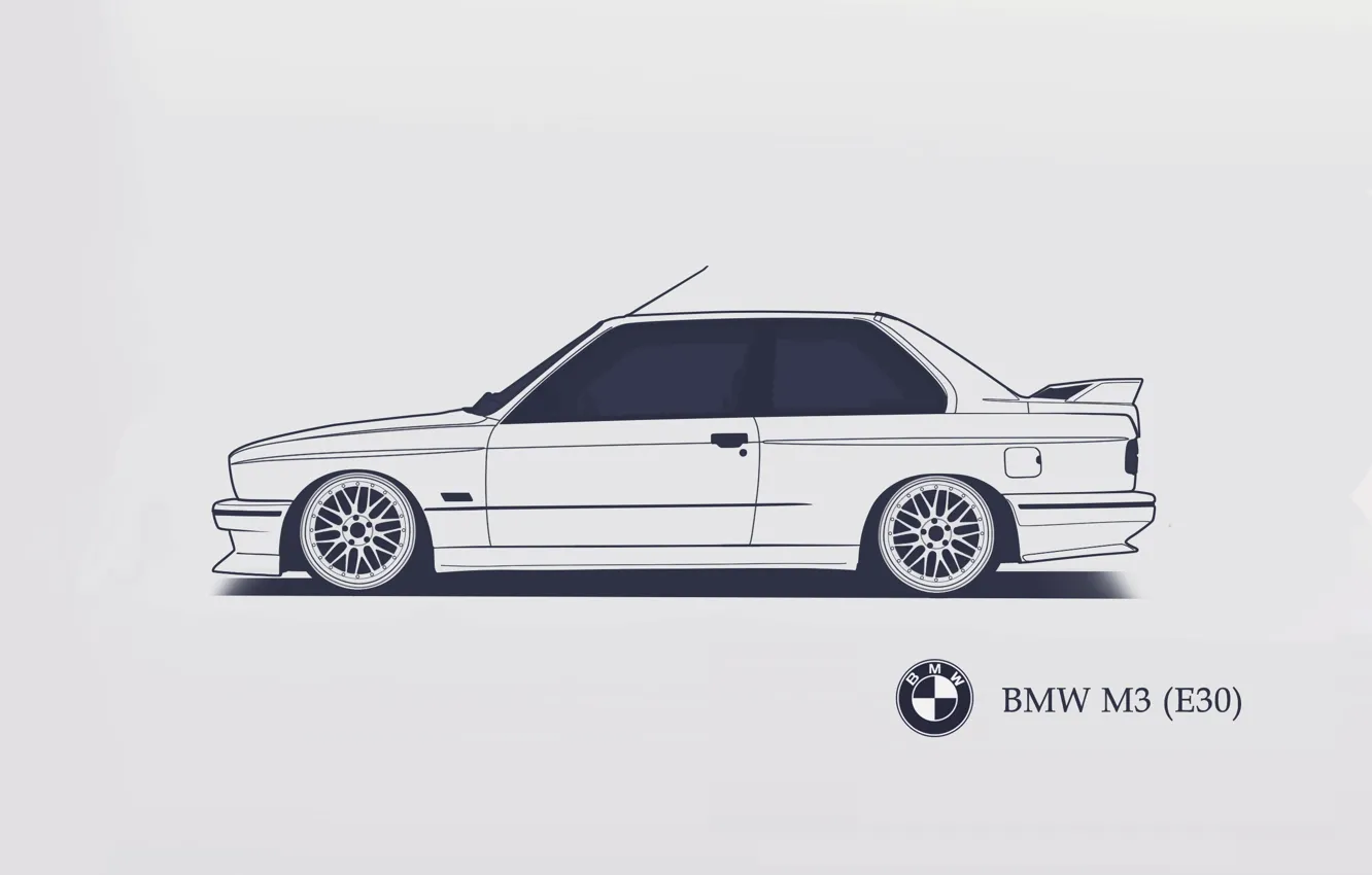 Фото обои BMW, E30, Minimalistic, SrCky Design