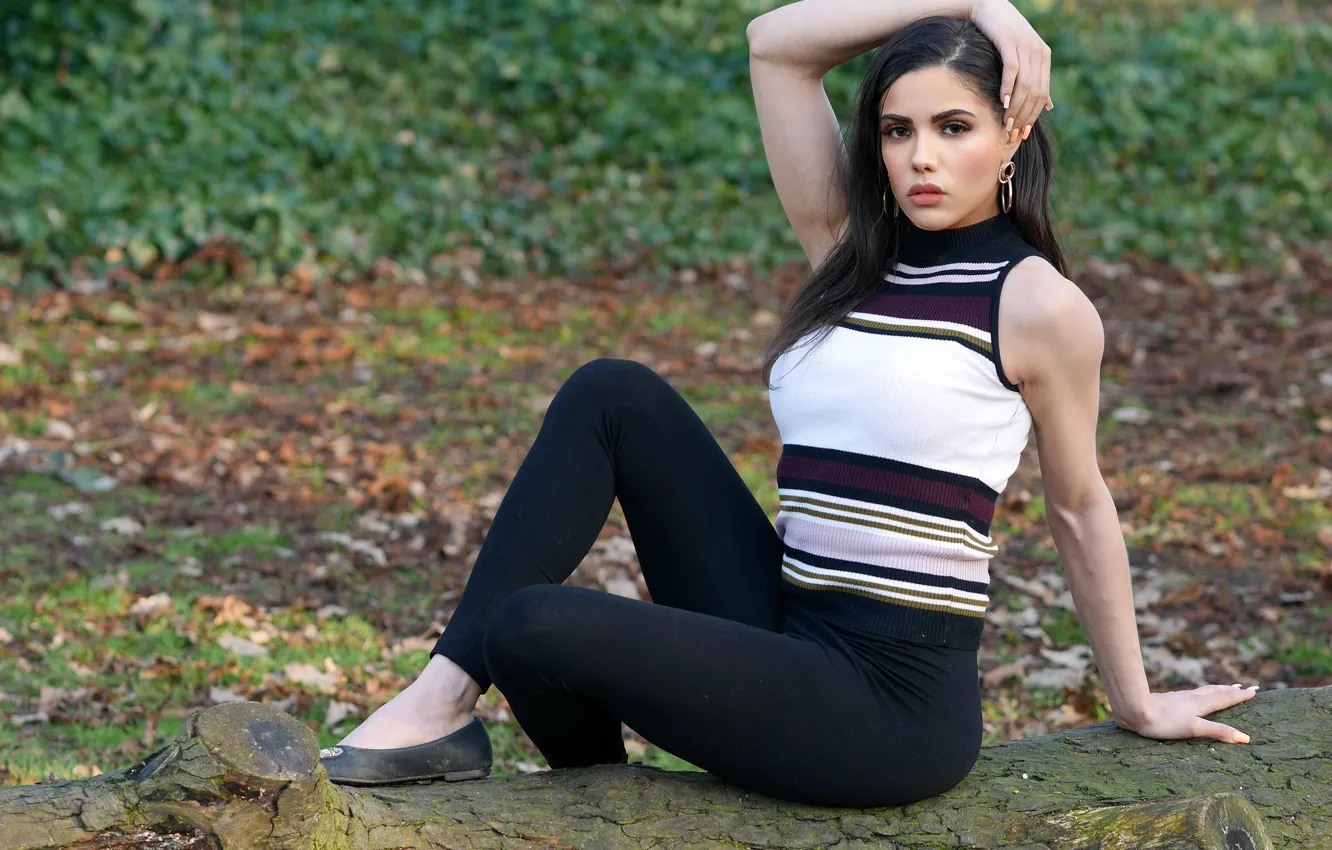 Фото обои взгляд, девушка, красавица, сидит