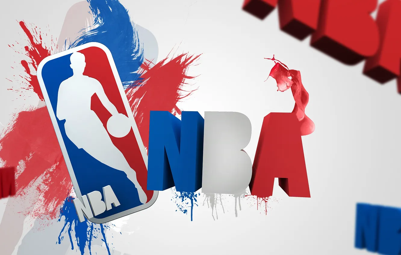 Фото обои брызги, буквы, спорт, логотип, лого, logo, баскетбол, NBA
