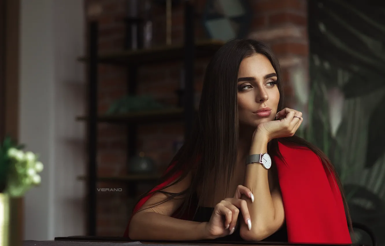 Фото обои взгляд, часы, Девушка, Nikolas Verano, Anastasiya Leonova, Анастасия Леонова