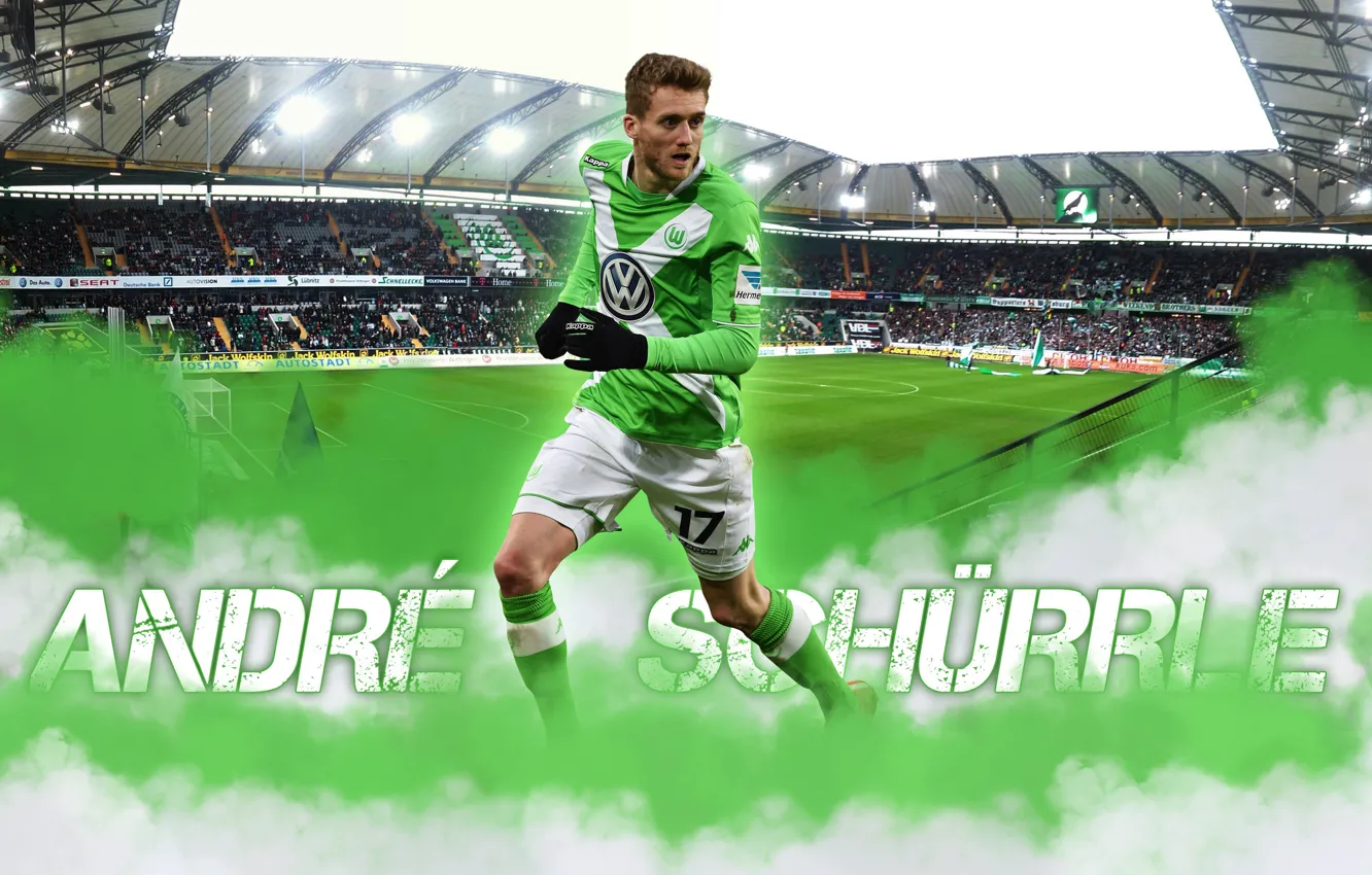 Фото обои wallpaper, sport, stadium, football, player, Volkswagen Arena, VfL Wolfsburg, Andre Schurrle