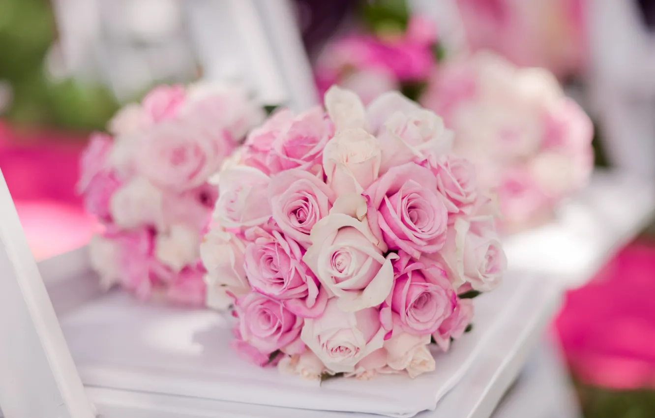 Фото обои розы, бутоны, свадебный букет