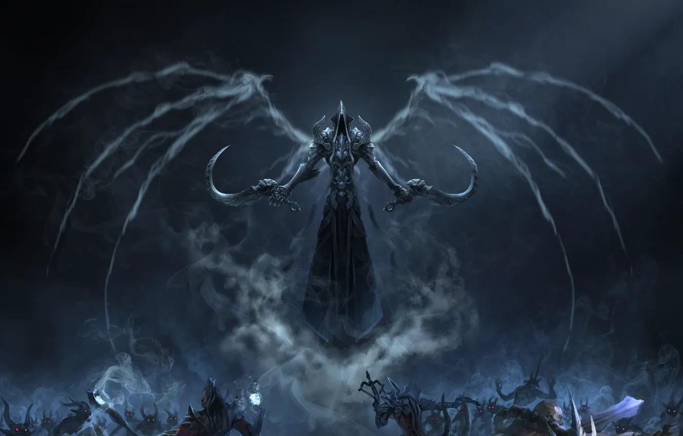 Фото обои Blizzard, Art, Diablo 3, Background, Blizzard Entertainment, Minions, Fan Art, Reaper