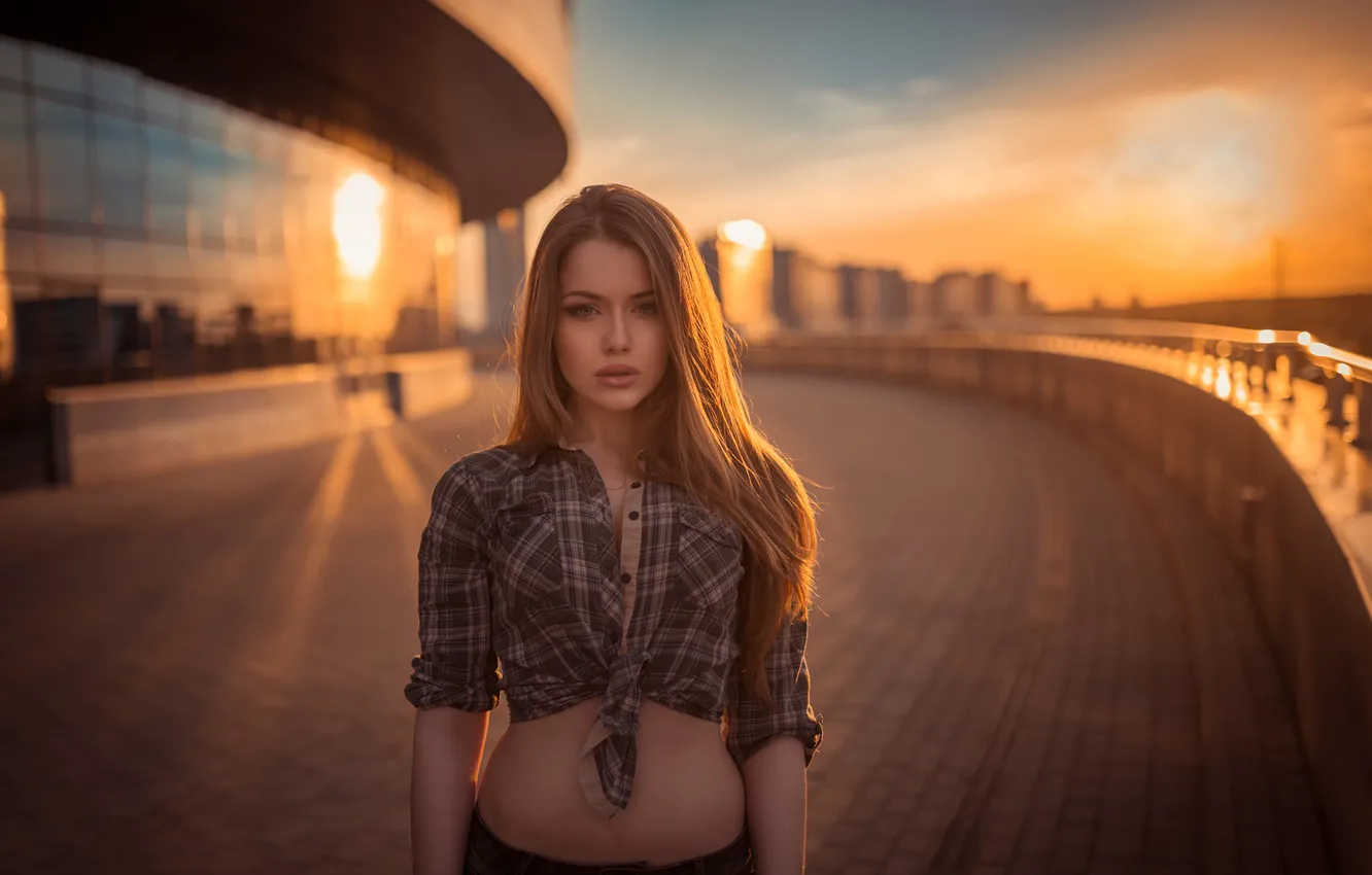 Фото обои взгляд, закат, город, клетка, рубашка, Sunset from Minsk, Dmitrij Butvilovskij