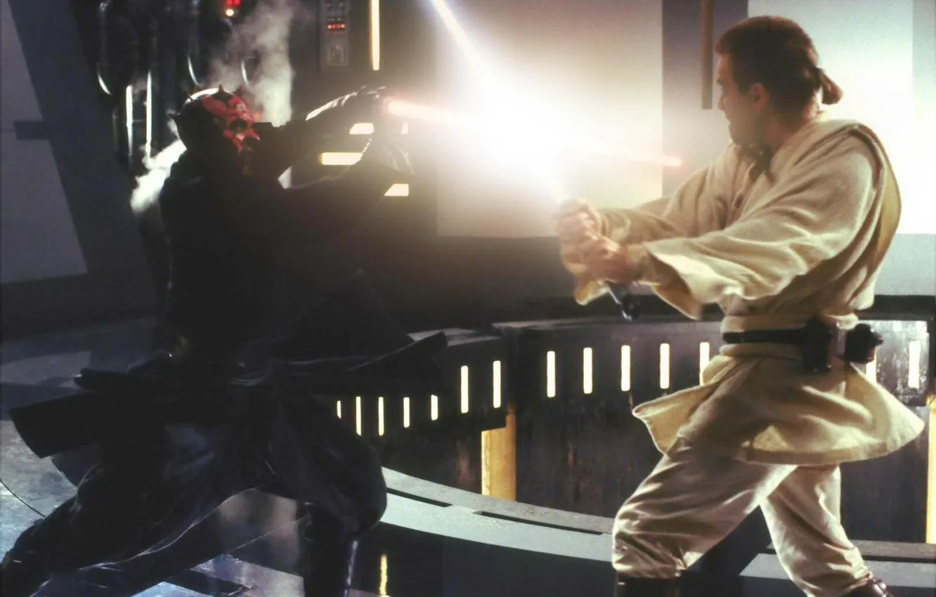 Фото обои Star Wars, звездные войны, Obi Wan Kenobi, Darth Maul