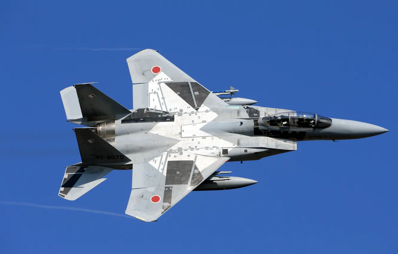 Фото обои Япония, Japan, F-15, Пилот, Воздушные силы самообороны Японии, F-15DJ, Кокпит, Mitsubishi Heavy Industries