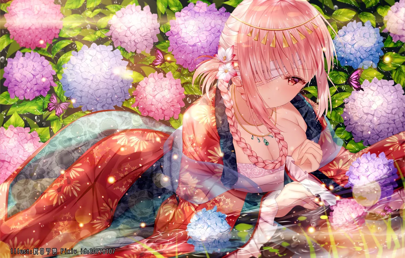 Фото обои Цветы, Девушка, арт, Fate / Grand Order, Судьба великая кампания