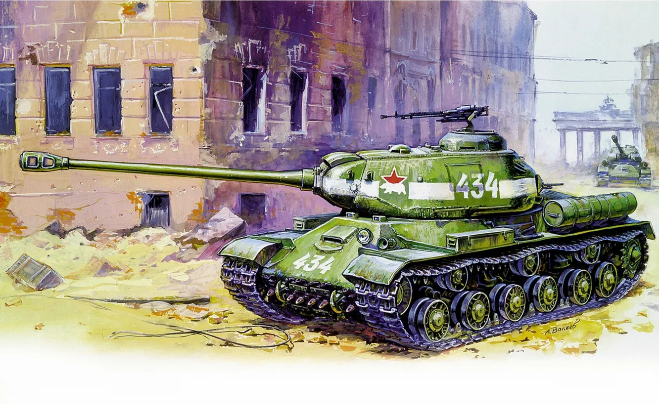 Фото обои танк, ИС-2, тяжелый, советский