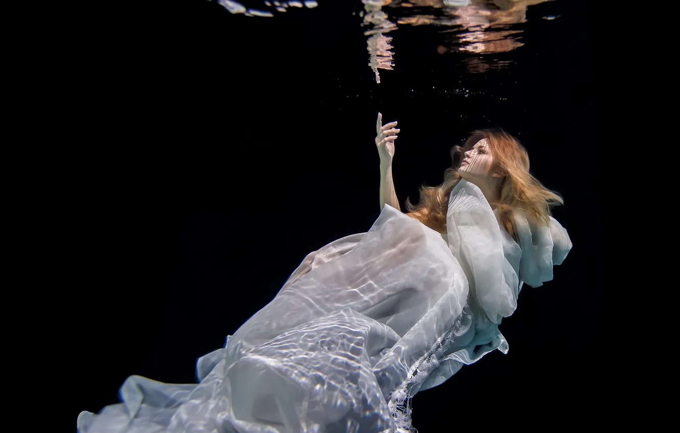 Фото обои вода, девушка, Underwater