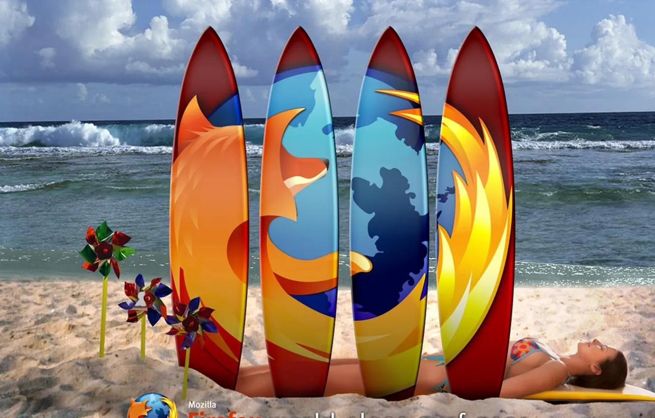 Фото обои FireFox, world class surf gear, mozilla