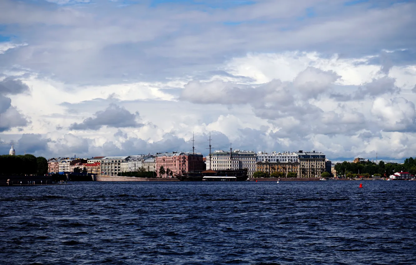 Фото обои город, река, фон, обои, архитектура, Санкт - Петербург