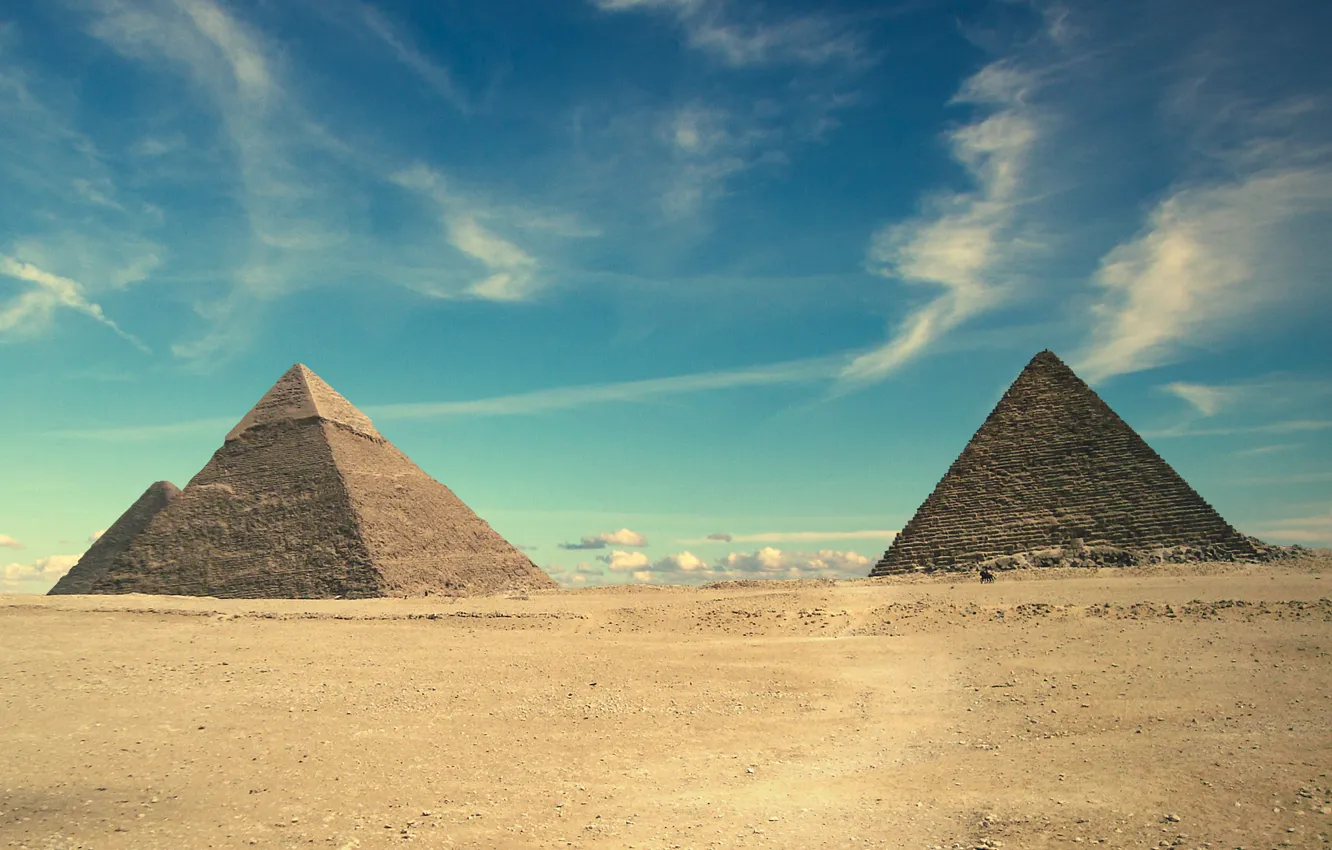 Фото обои песок, небо, облака, пейзаж, природа, пирамиды, sky, landscape