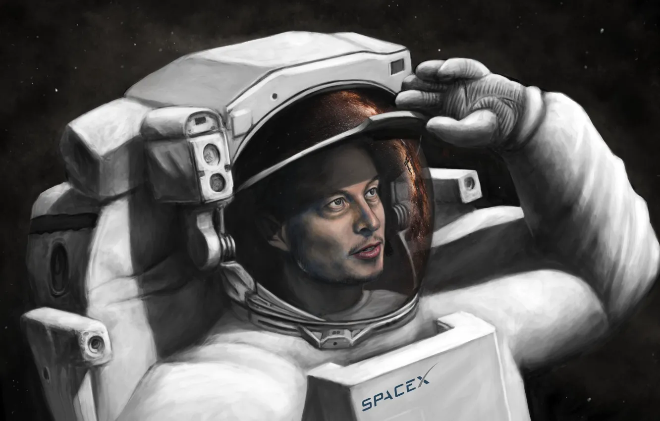Фото обои SpaceX, spacesuit, Elon Musk
