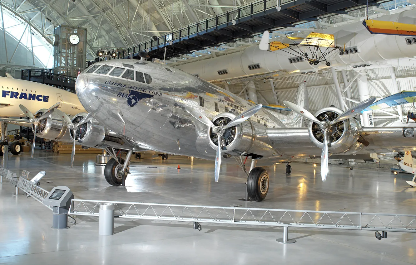 Фото обои самолет, ангар, музей, Boeing-307, Stratoliner