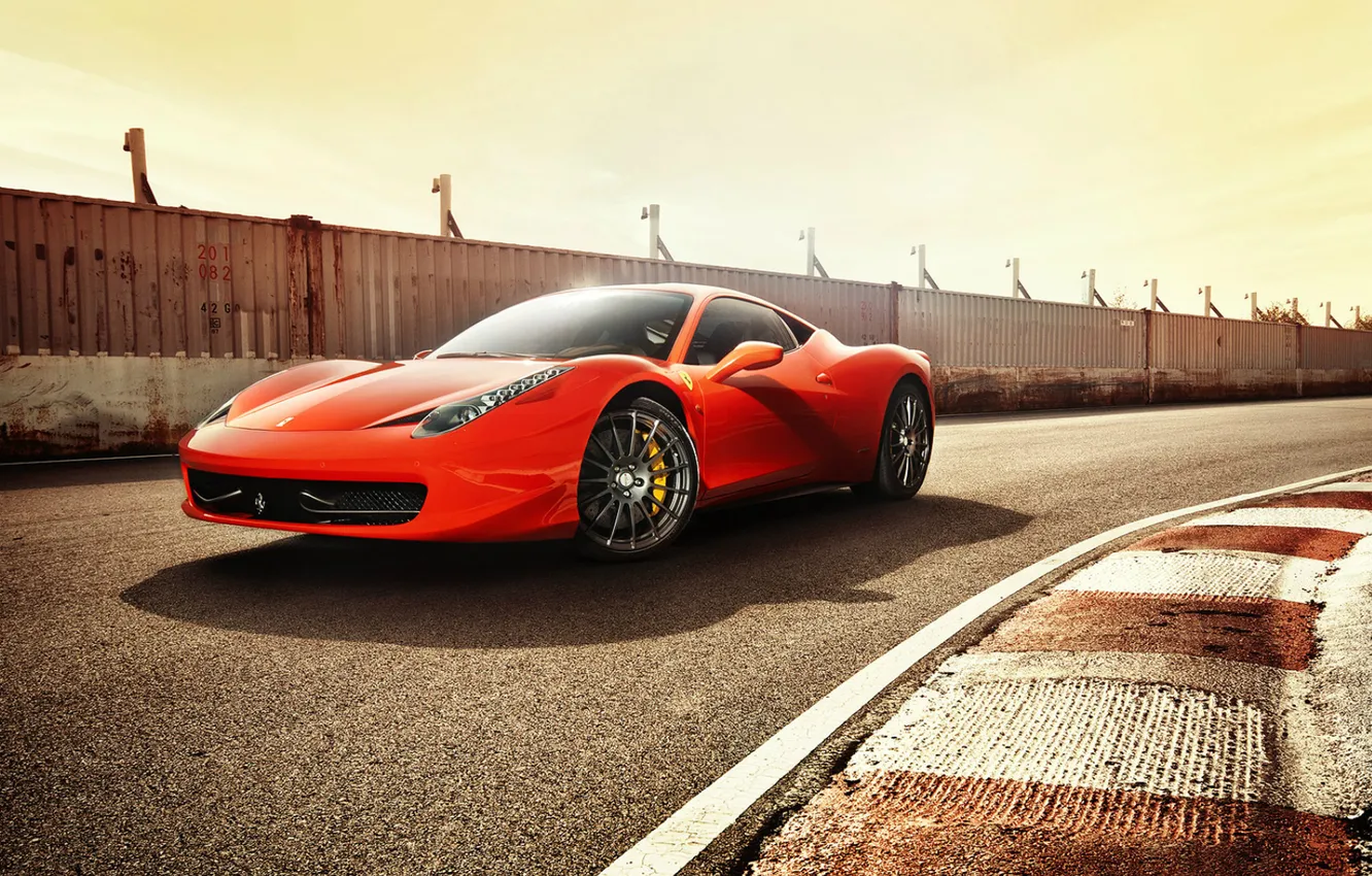 Фото обои трасса, ferrari, феррари, красная, 458 italia, dejan sokolovski