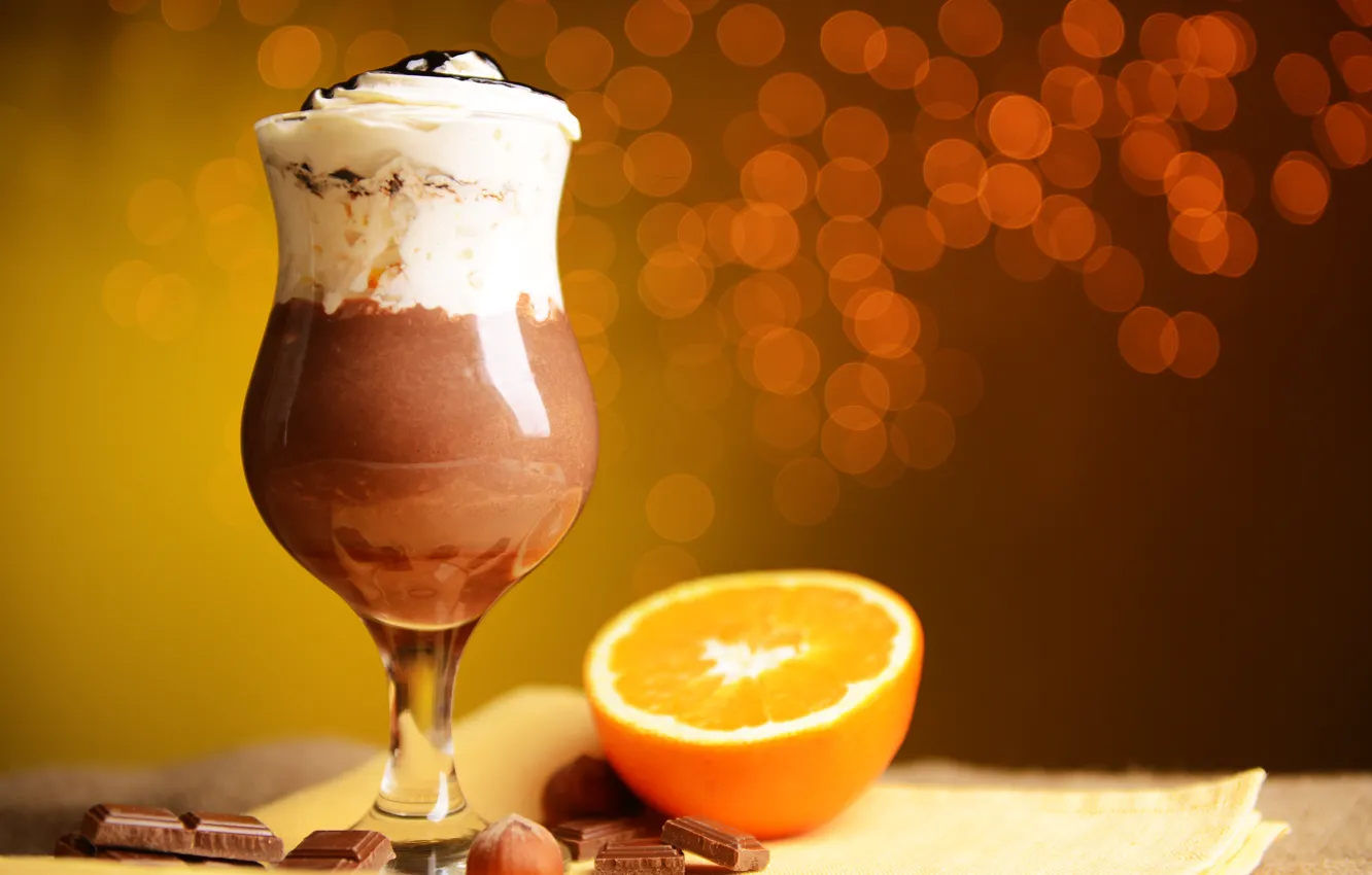 Фото обои апельсин, шоколад, орех, коктейль, orange, chocolate, cocktail, nut