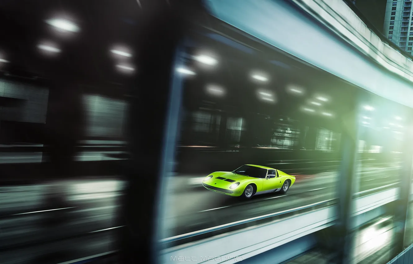 Фото обои Цвет, Авто, Lamborghini, Зеленый, Машина, Автомобиль, 1968, Supercar