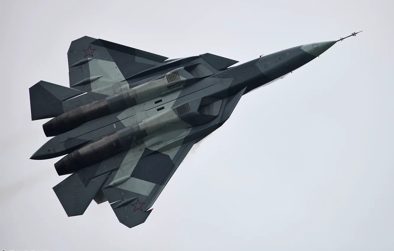 Фото обои Т-50, ПАК ФА, ВВС России, ОКБ СУХОГО, Самолет 5 поколения
