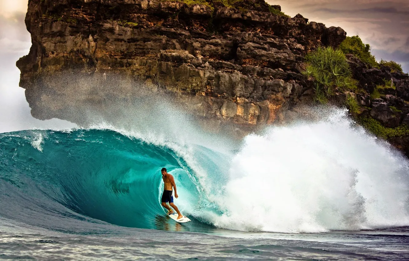 Фото обои волна, серфер, серфинг, surfing