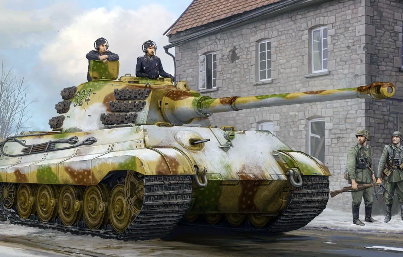 Фото обои вермахт, Tiger II, Königstiger, Королевский тигр, Panzerkampfwagen VI Ausf. B, Тигр II, King Tiger, немецкий …
