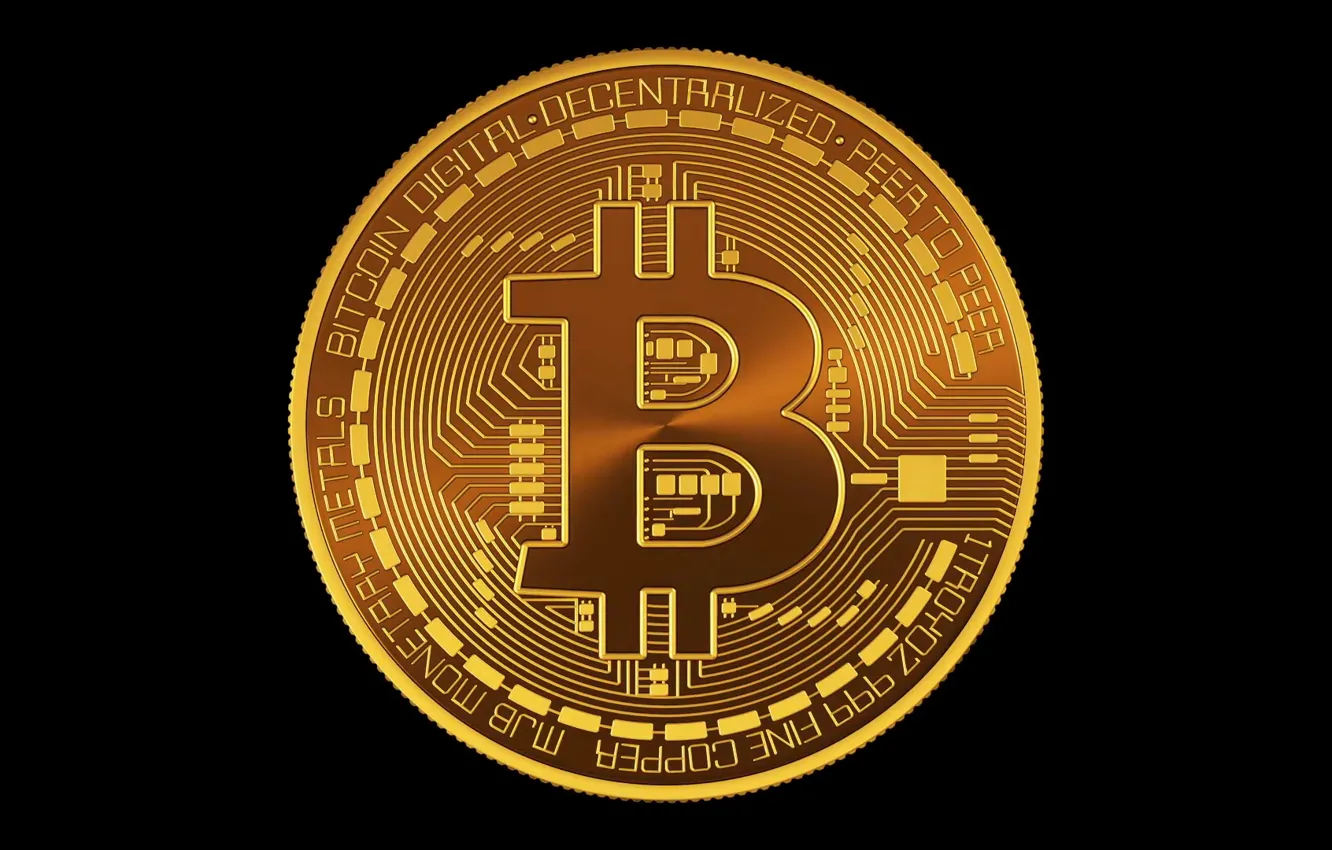 Фото обои чёрный, black, fon, coin, bitcoin, btc