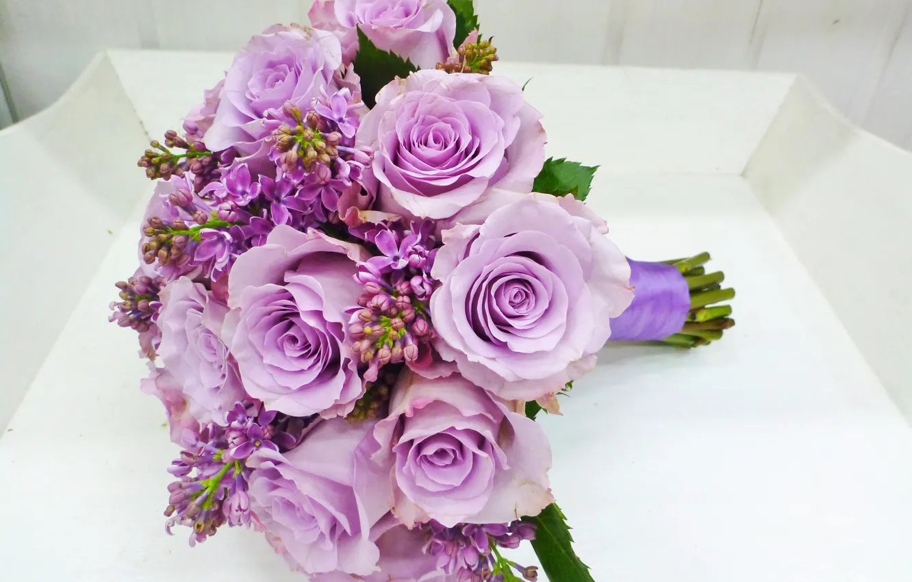 Фото обои розы, букет, rose, свадьба, сирень, сиреневые, bouquet, lilac