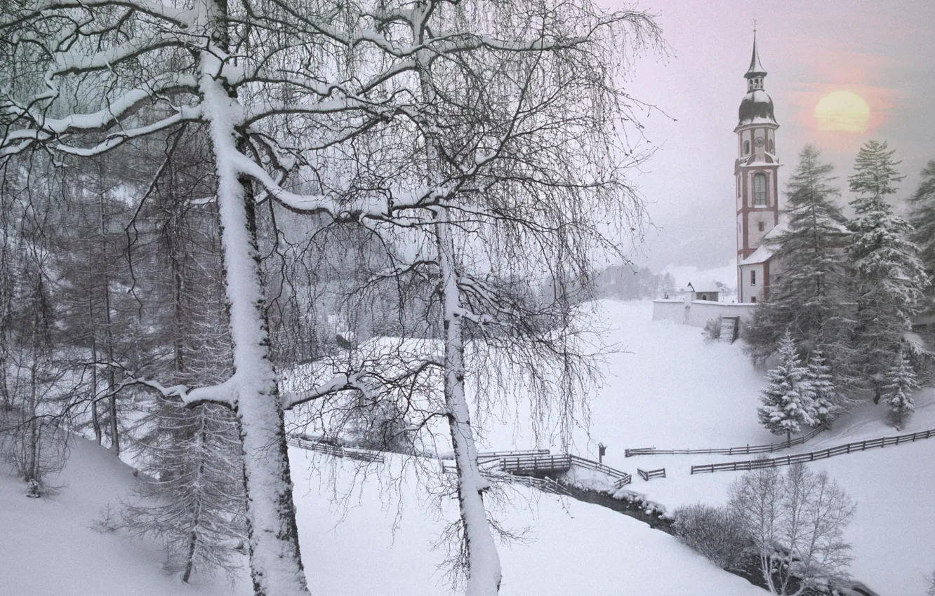 Фото обои зима, австрия, тироль