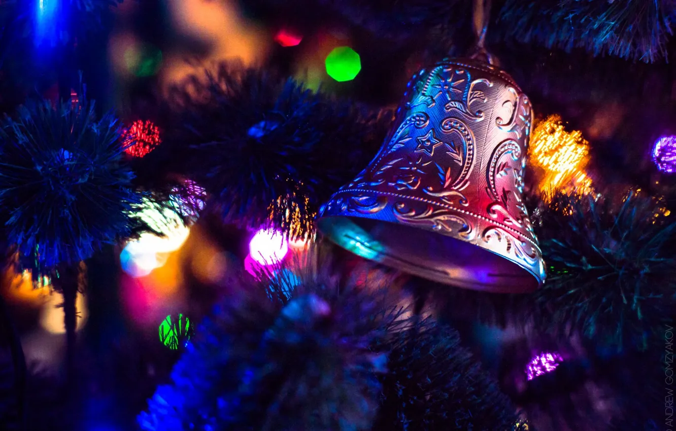 Фото обои зима, lights, огни, новый год, рождество, christmas, new year, winter