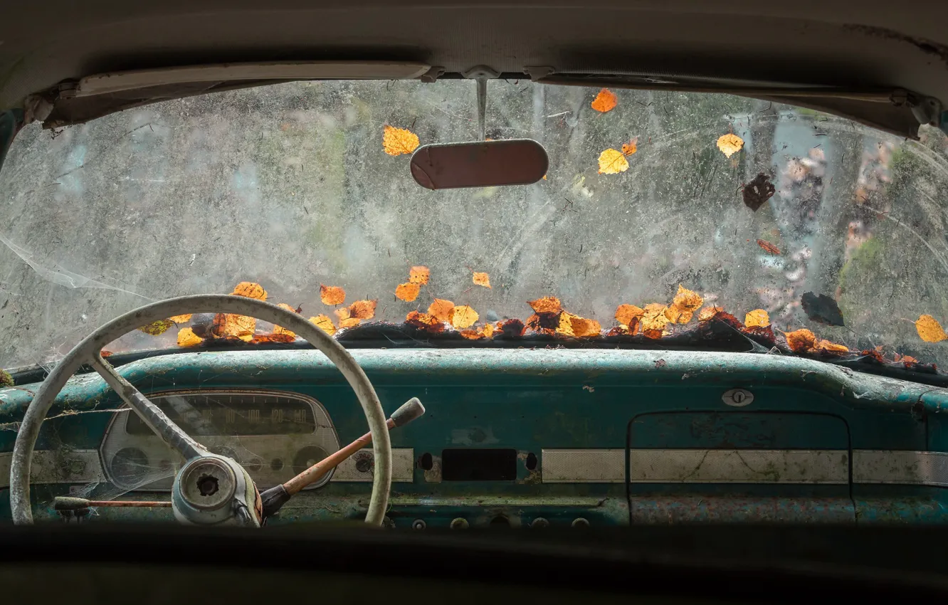 Фото обои машина, руль, лом